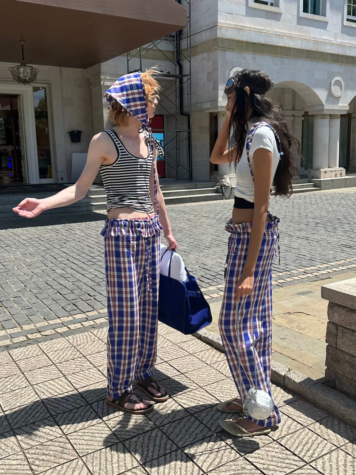 XaLWORCLO _ HANDMADE PLAID TWO-PIECE HOLIDAY SET