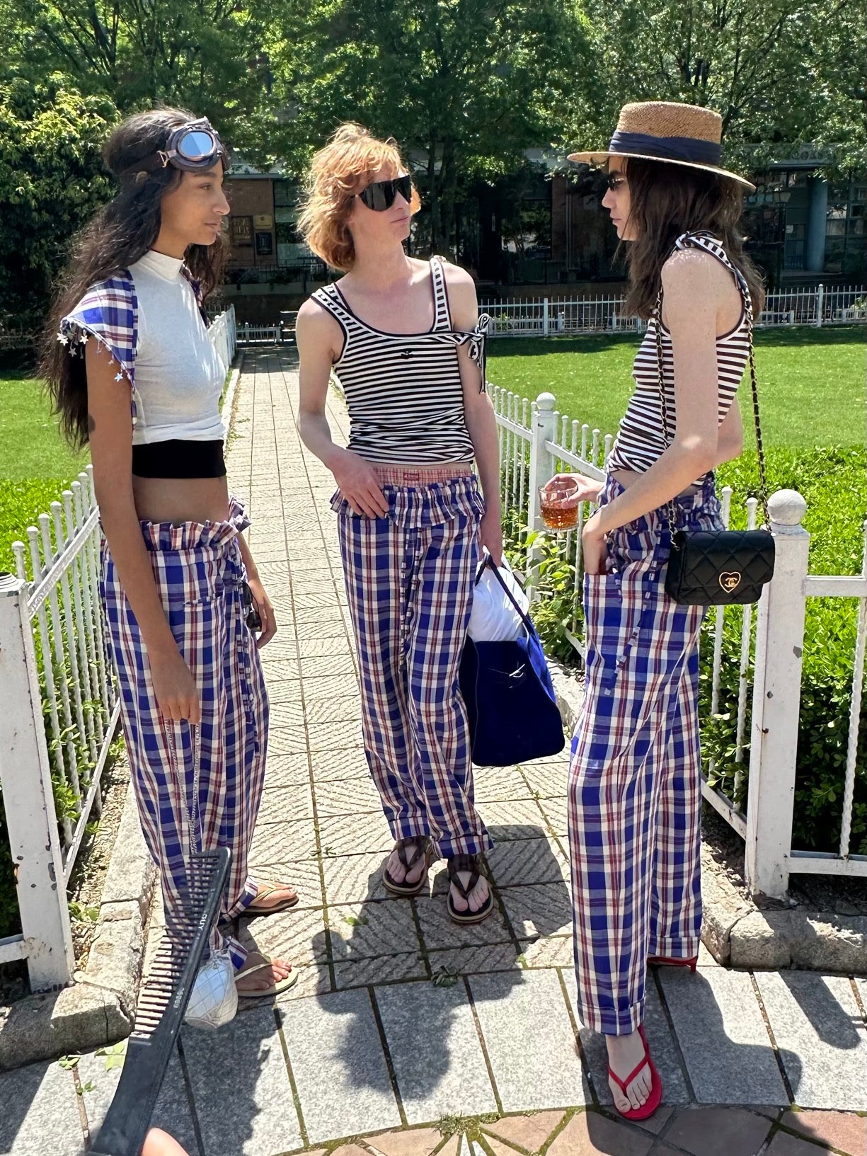 XaLWORCLO _ HANDMADE PLAID TWO-PIECE HOLIDAY SET