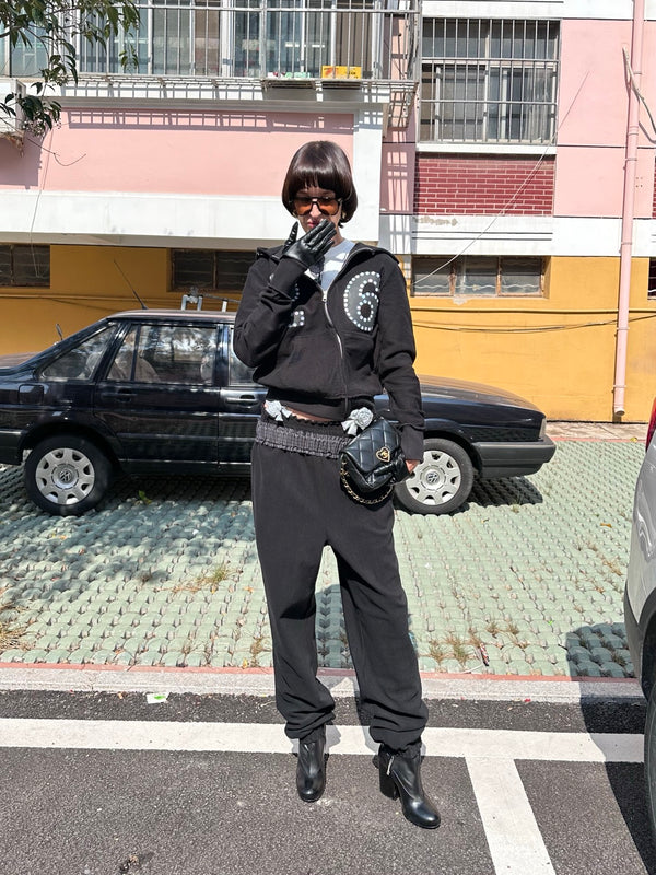 XaLWORCLO _ SLANTED-WAIST DRAWSTRING JOGGERS