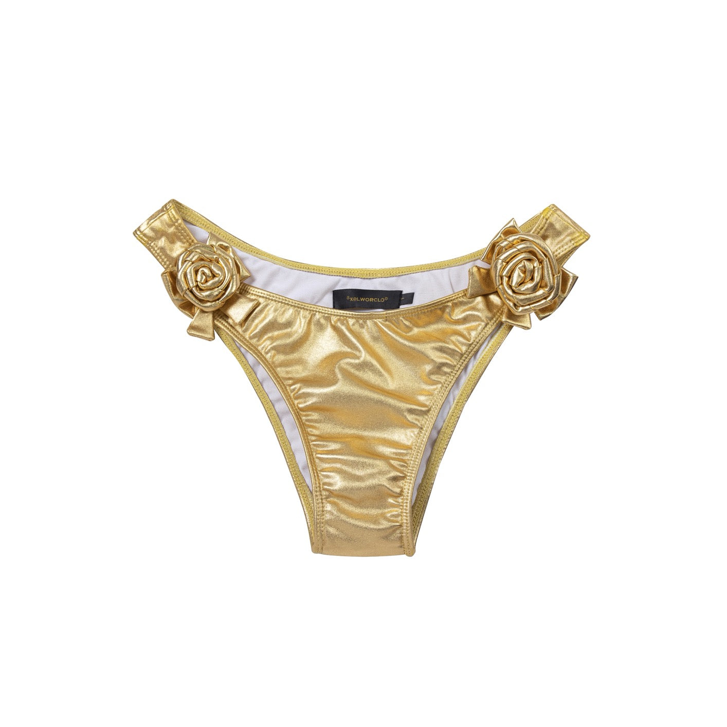 XaLWORCLO _ HANDMADE BOW AND FLORAL BIKINI BOTTOM