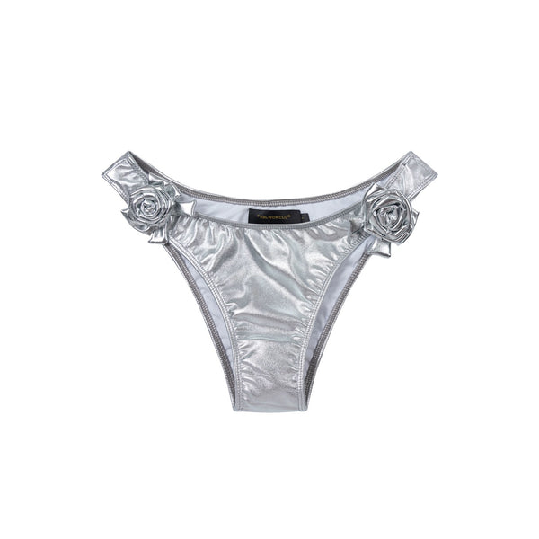 XaLWORCLO _ HANDMADE BOW AND FLORAL BIKINI BOTTOM