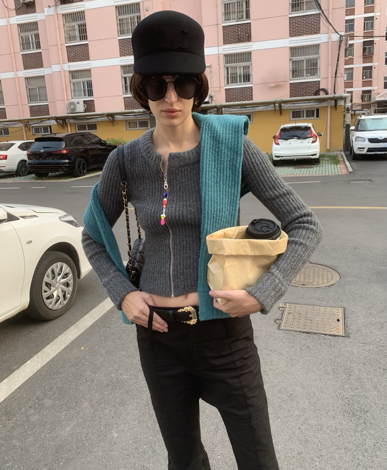 XaLWORCLO _ SLIM-FIT ASYMMETRIC ZIP KNIT SWEATER