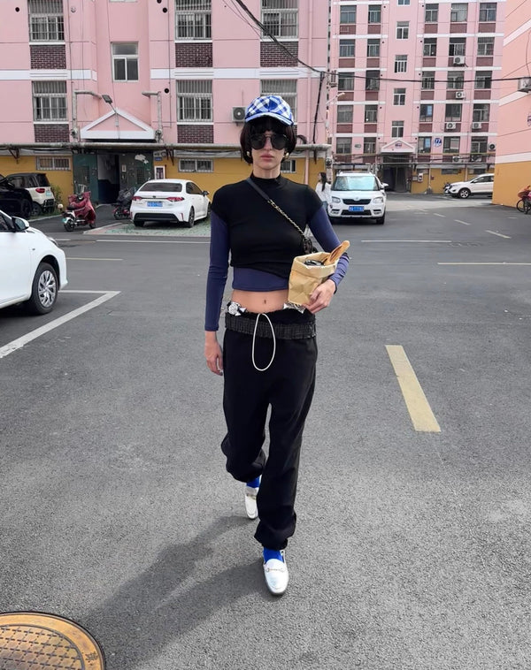 XaLWORCLO _ SLANTED-WAIST DRAWSTRING JOGGERS