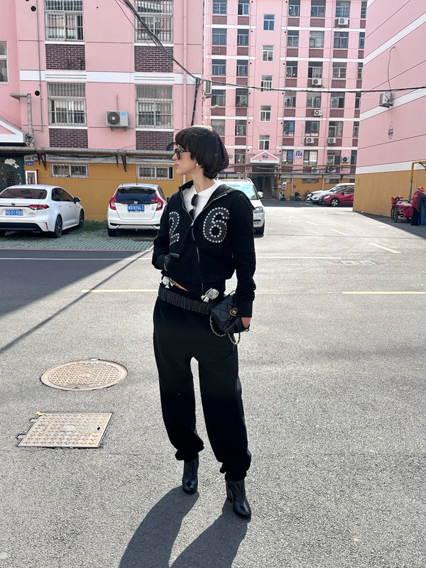 XaLWORCLO _ SLANTED-WAIST DRAWSTRING JOGGERS