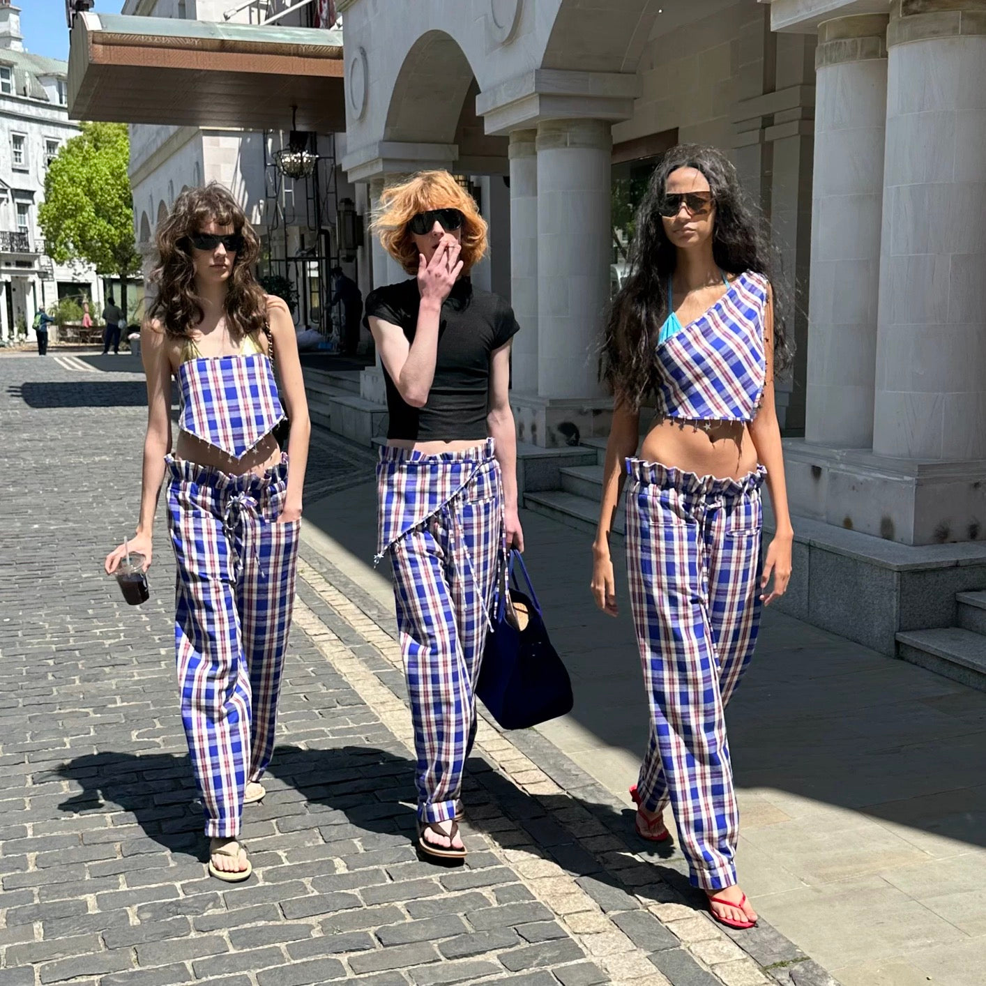 XaLWORCLO _ HANDMADE PLAID TWO-PIECE HOLIDAY SET