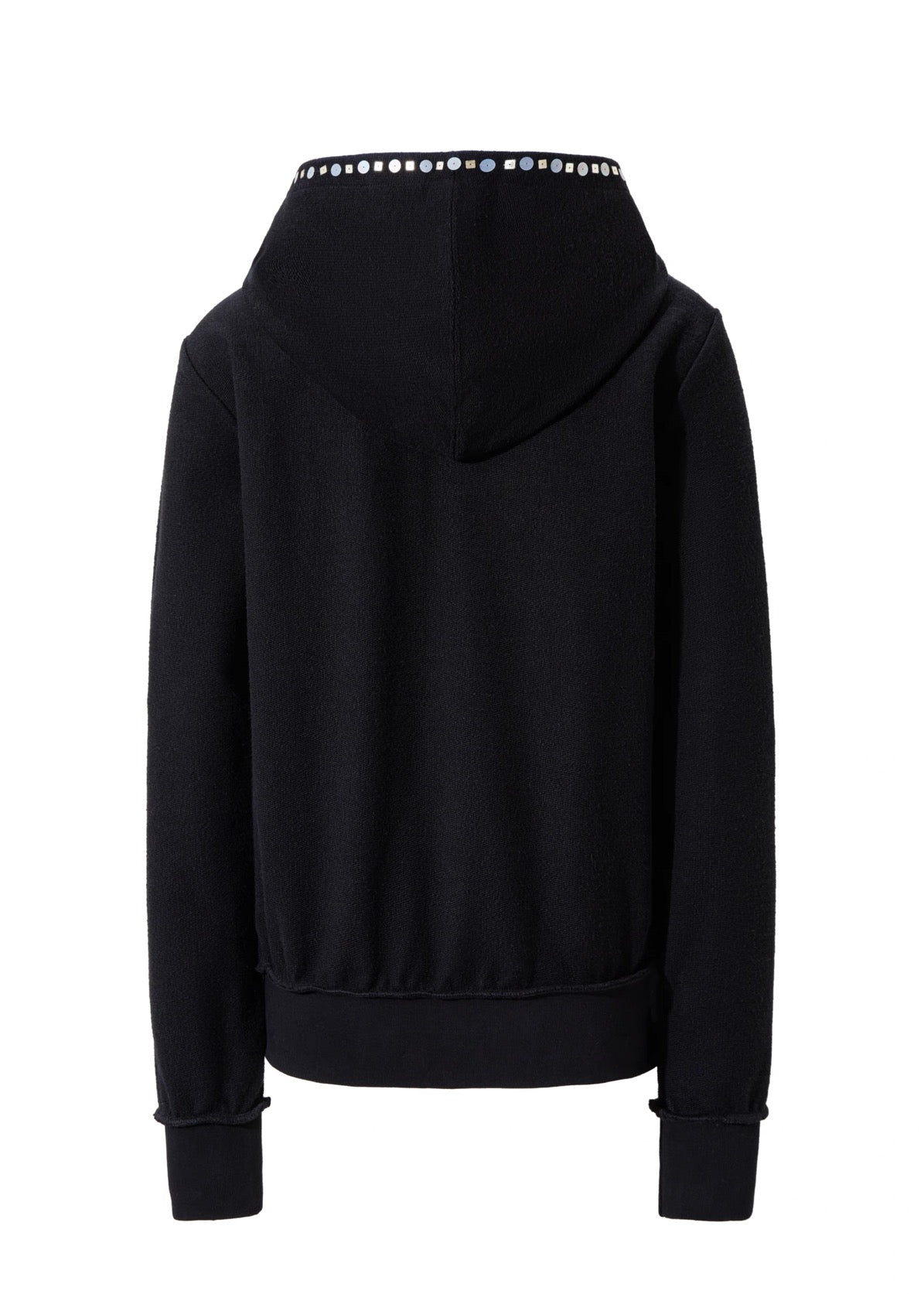 XaLWORCLO _ ASYMMETRIC ZIP HAND-DISTRESSED SEQUIN HOODIE