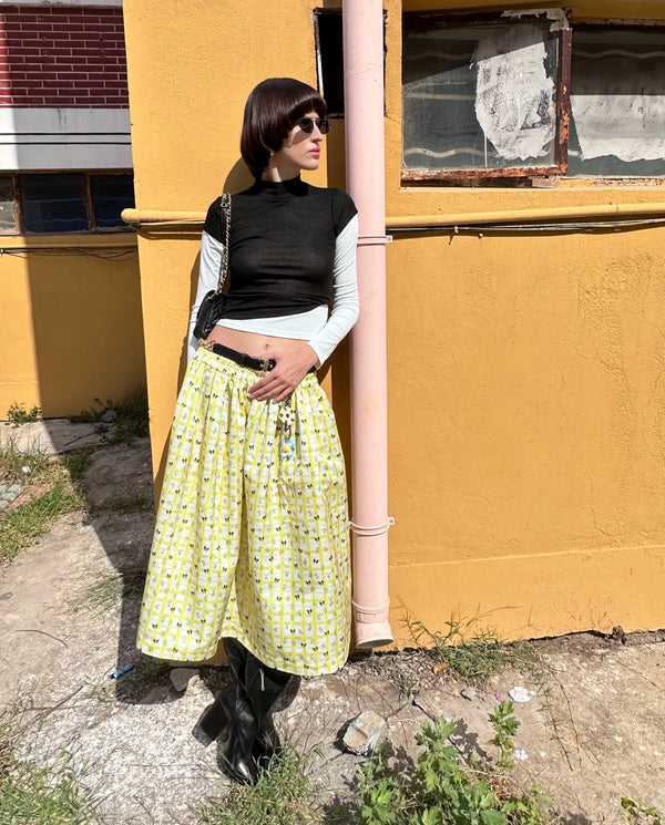 XaLWORCLO _ GOOD FORTUNE 888 MONEY MIDI SKIRT