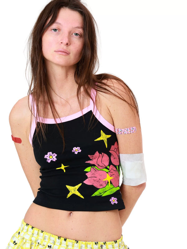 XaLWORCLO _ BOUQUET CROP TOP - "FLOWER VEST"