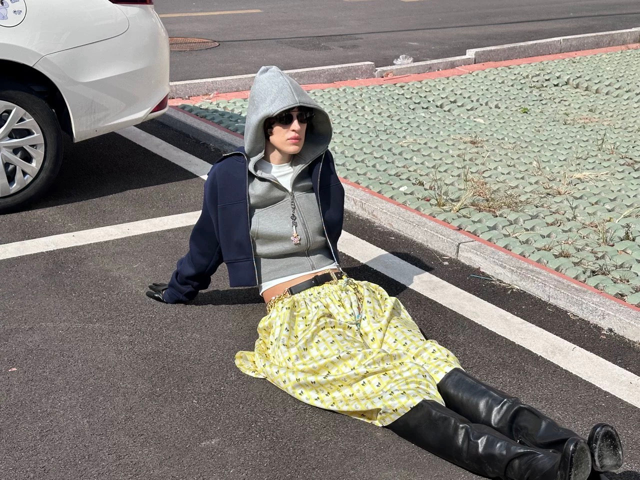 XaLWORCLO _ CROPPED FLEECE-LINED AIRY ZIP-UP HOODIE