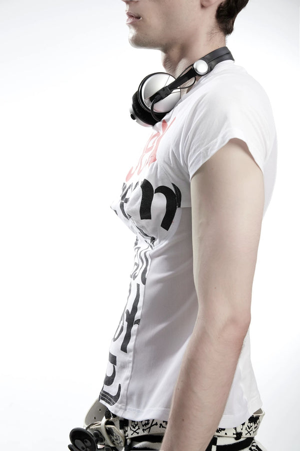 Fruitanari _ S*X DREAM LAST NIGHT DECONSTRUCTED SLOGAN TEE