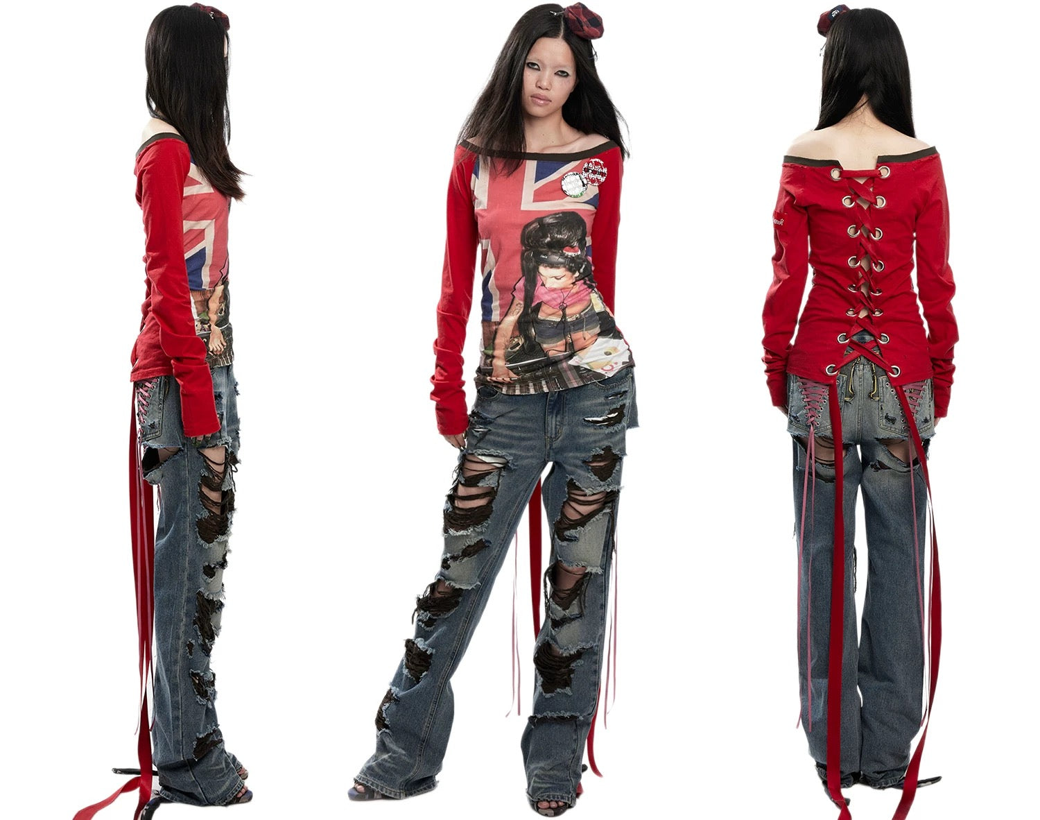 Fruitanari _ DJ AMY LACED CORSET SHIRT