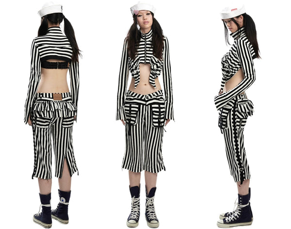 Fruitanari _ STRIP ME TERRYCLOTH DECONSTRUCTED JACKET