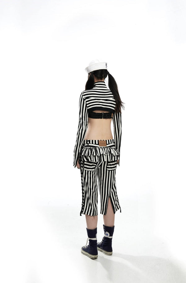 Fruitanari _ STRIP ME TERRYCLOTH DECONSTRUCTED JACKET