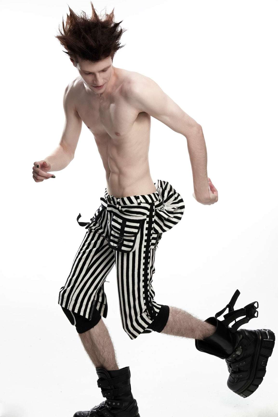 Fruitanari _ STRIP ME TERRYCLOTH CAPRI PANTS