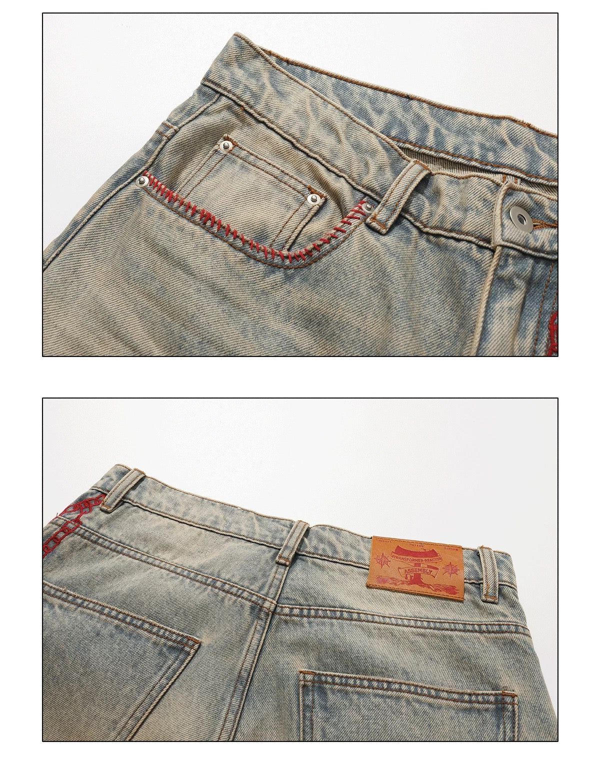 4Tra _ "SUPPORT & PAIN" EMBROIDERED FLAIL FLARE JEANS