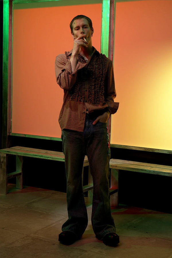 4Tra _ REFINED COURT HOUNDSTOOTH SHIRT