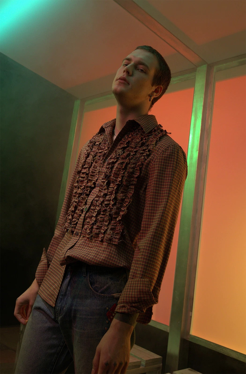 4Tra _ REFINED COURT HOUNDSTOOTH SHIRT