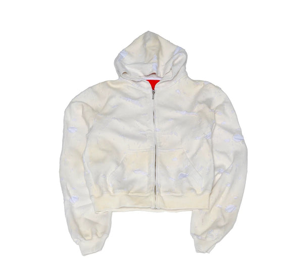 4Tra _ SMOKE BURNT ZIP-UP HOODLE