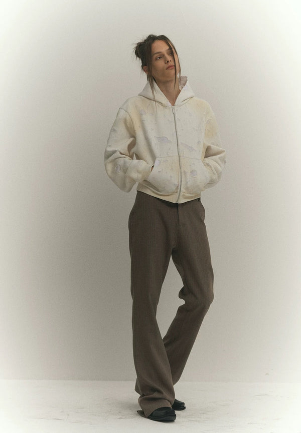 4Tra _ SMOKE BURNT ZIP-UP HOODLE
