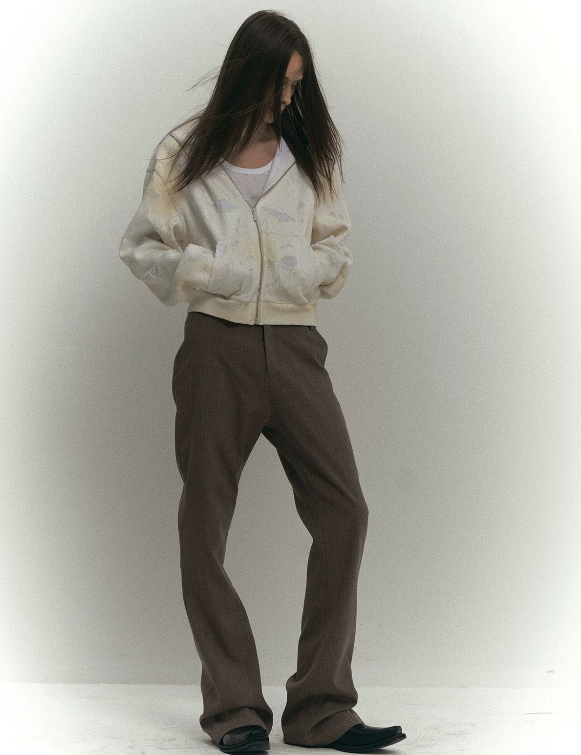 4Tra _ SUBTLE WOVEN FLARED SUIT TROUSERS