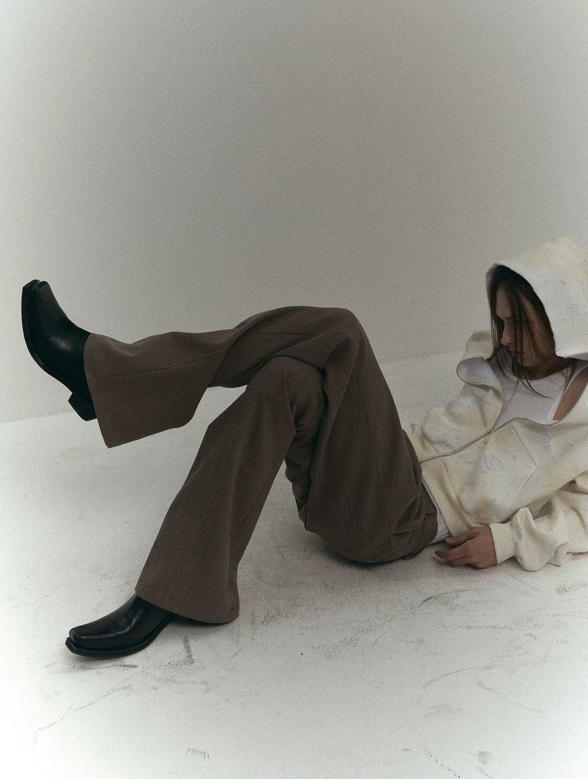 4Tra _ SUBTLE WOVEN FLARED SUIT TROUSERS