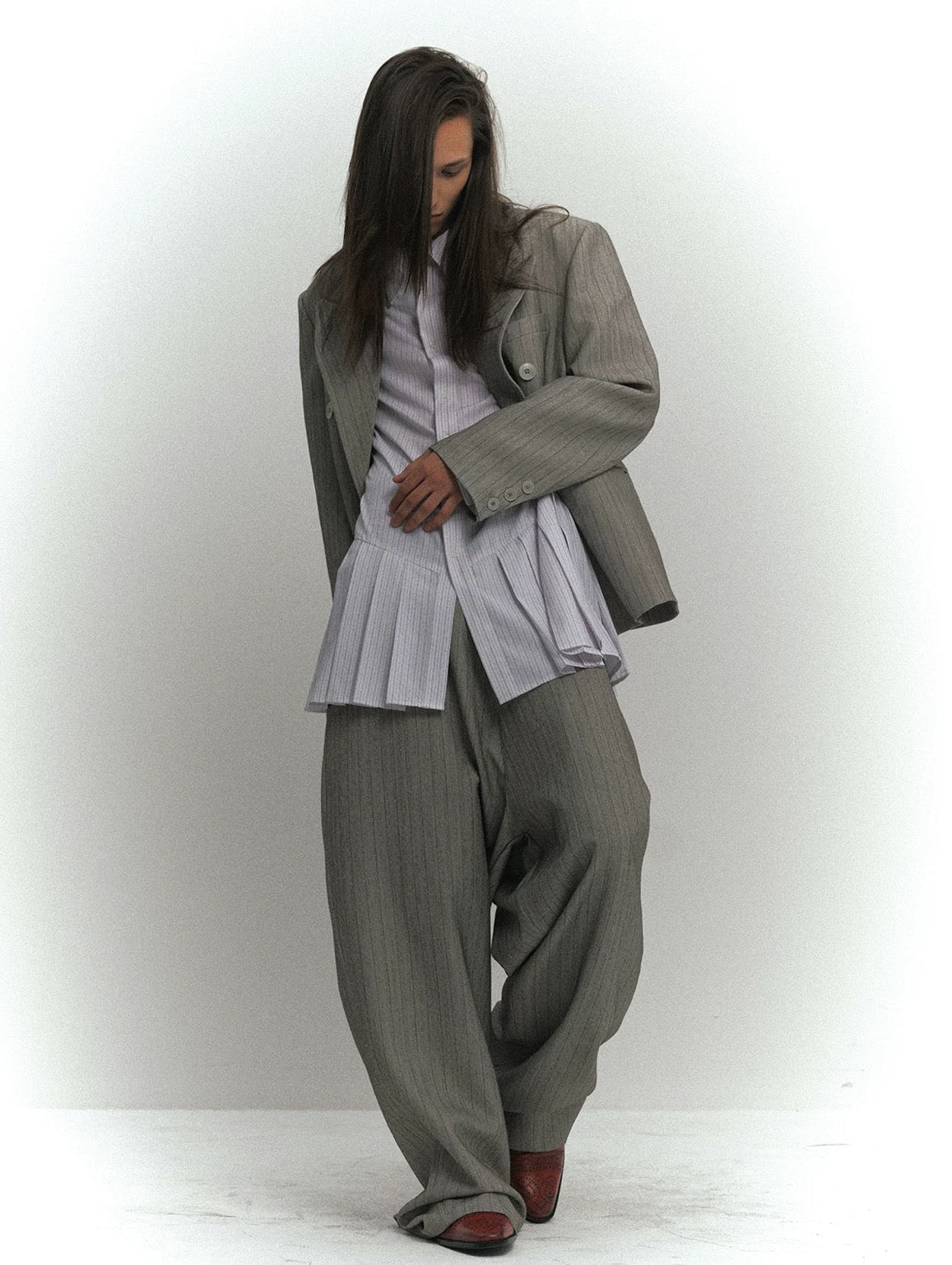 4Tra _ PLEATED SHIRT