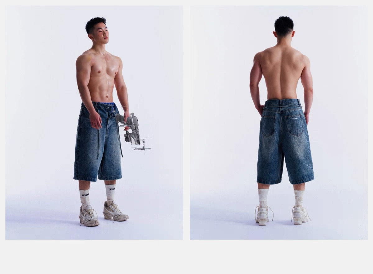 INTERRUPT _ FAKE BOXER DENIM SHORTS