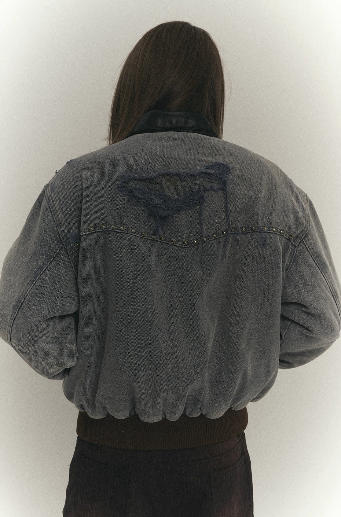 4Tra _ DISTRESSED WINTER BOMBER JACKET