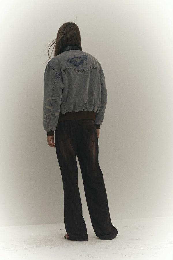 4Tra _ DISTRESSED WINTER BOMBER JACKET