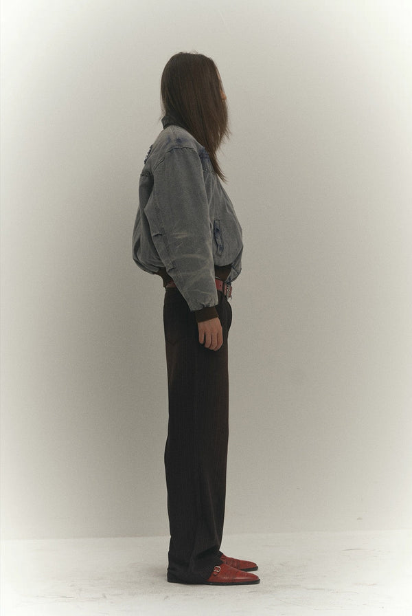 4Tra _ DISTRESSED WINTER BOMBER JACKET