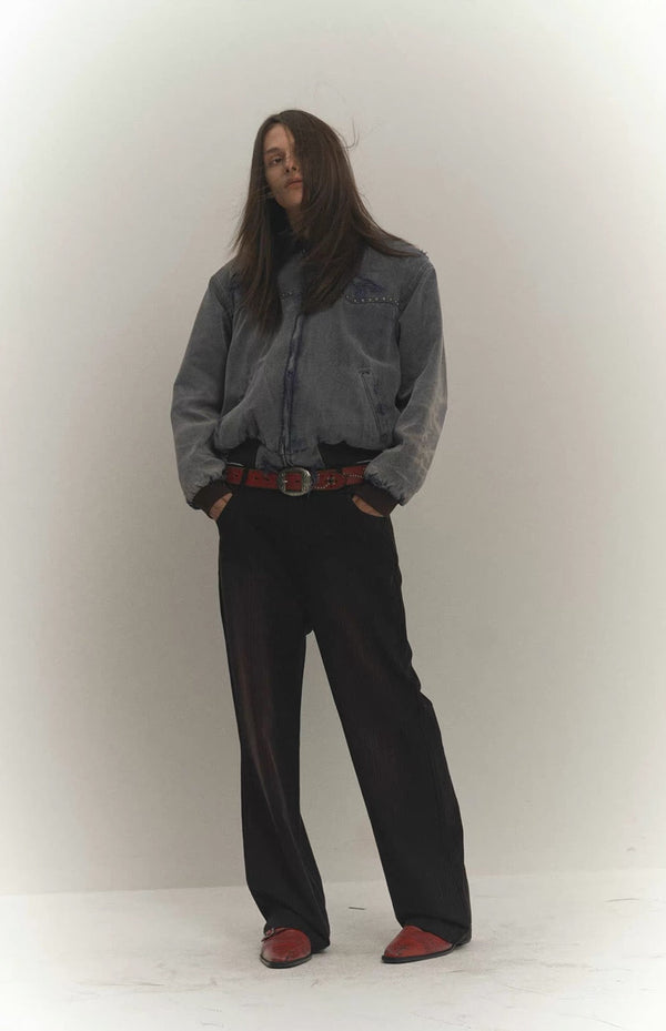 4Tra _ DISTRESSED WINTER BOMBER JACKET