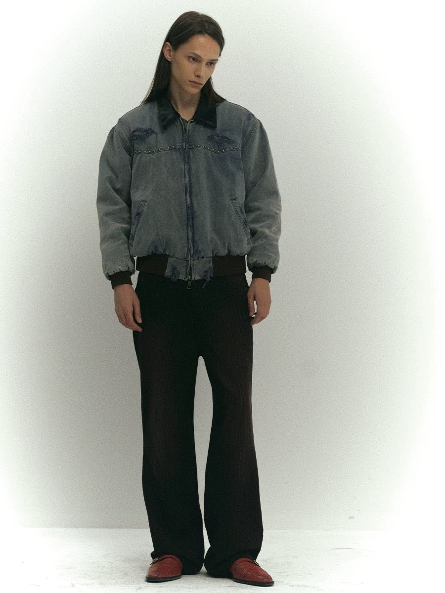 4Tra _ DISTRESSED WINTER BOMBER JACKET