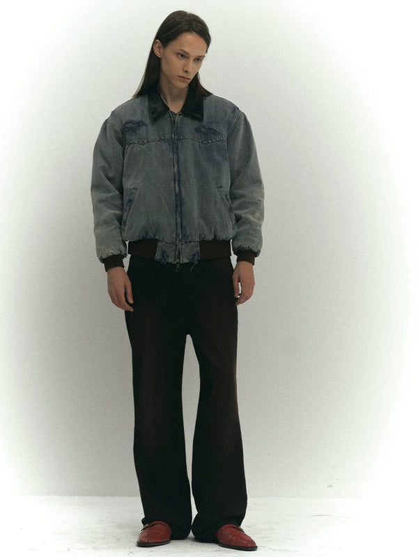 4Tra _ DISTRESSED WINTER BOMBER JACKET