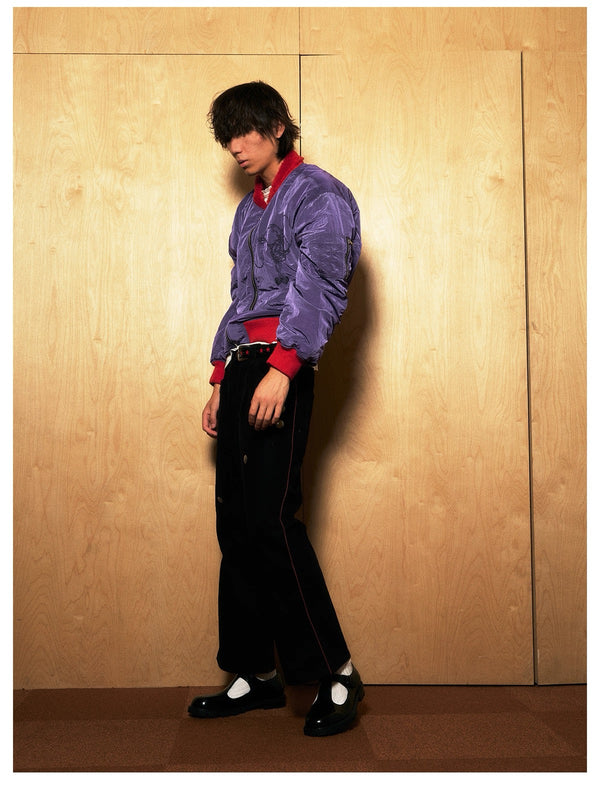 4Tra _ VIOLET EMBROIDERED SIGIL SATIN JACKET