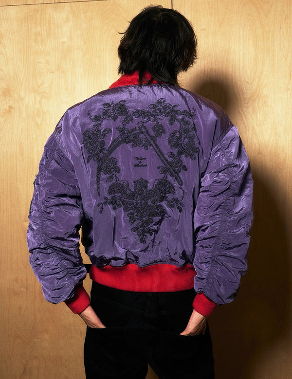 4Tra _ VIOLET EMBROIDERED SIGIL SATIN JACKET